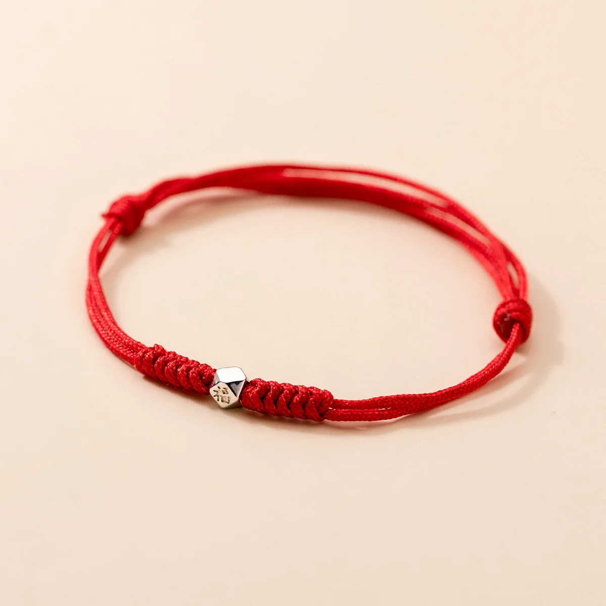 RYJU 925 Sterling Silver Adjustable Blessing Bracelet Women Men Red String Hand Woven Bangles Couple Bracelets Ornament