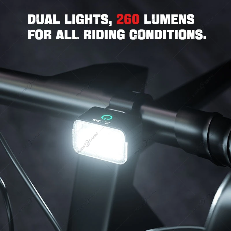 Bicycle Safety Light Set Type-c Charging Waterproof LED Headlamp Taillight Front Rear Bike Warning Lighting Bicycle Night Riding