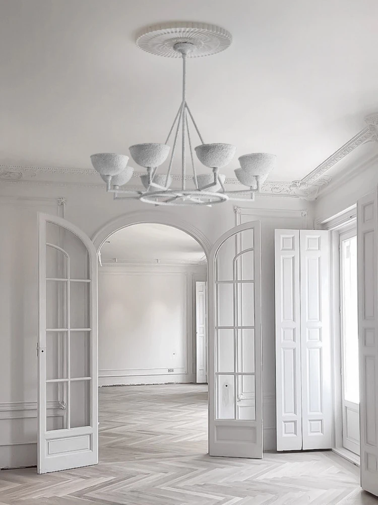 Contemporary Minimalist Gypsum Art Decorative Chandelier Suitable for Hanging Lighting in Bedrooms Living Rooms Dining Rooms E27