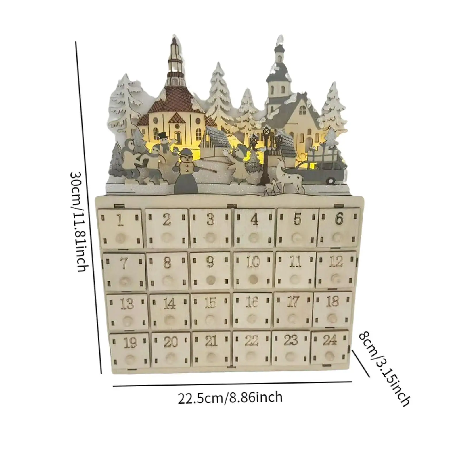 ปฏิทินจุติคริสต์มาสไม้ตกแต่งวันหยุด 24 ลิ้นชักคริสต์มาส