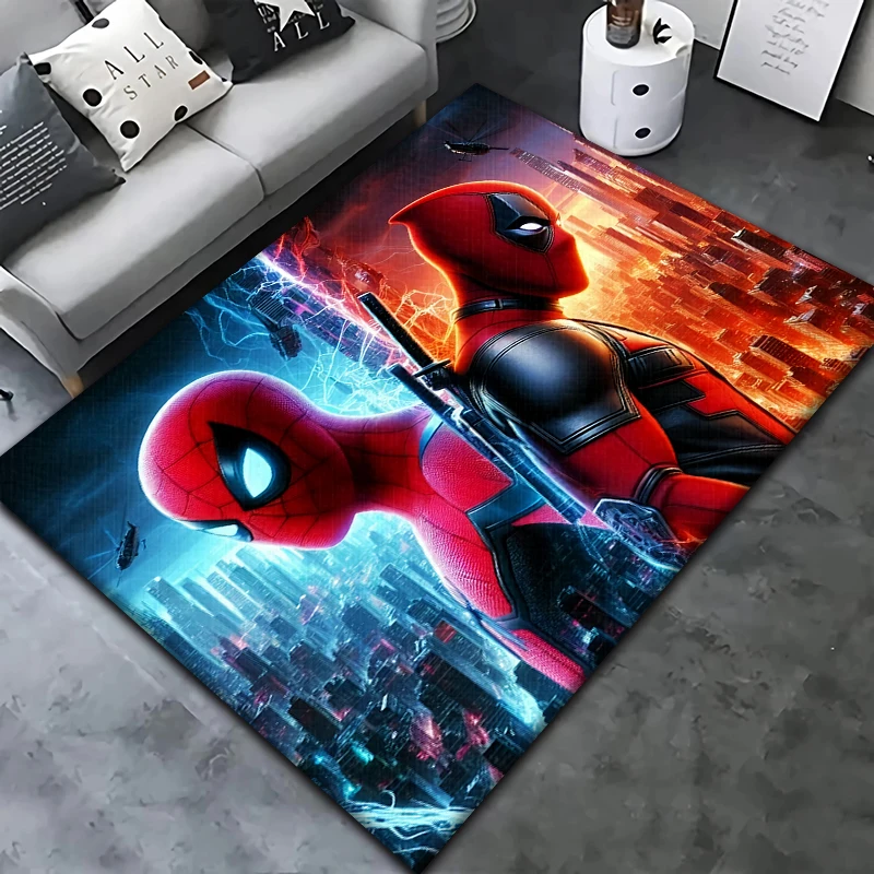 Deadpool and Spider Man Fashion area carpet for children,Living room Bedroom floor mat Kitchen mat Children's Bedroom Mat