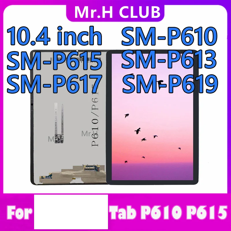 For Tab S6 Lite P610 P615 P615N P617 P619 SM-P613 SM-P610 SM-P615 Tablet LCD Display Screen Replacement Assembly Touch Digitizer