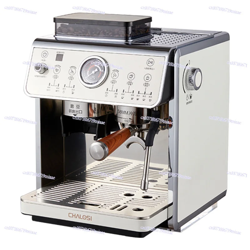 110V English Plug-in European Plug-in Coffee Machine Household Double Boiler Concentrated Grinding Integrated Commercial