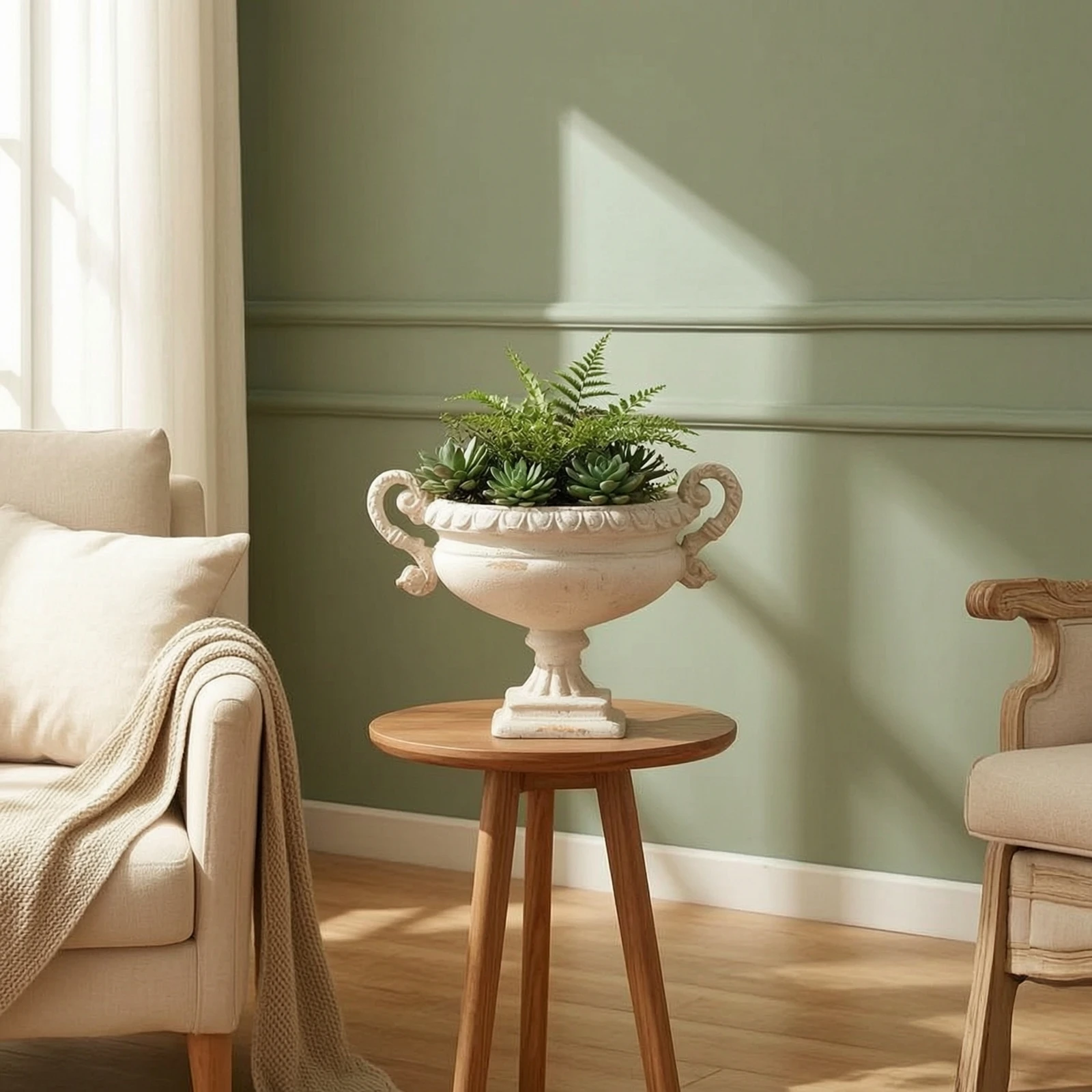 Urn Planter with Pedestal Traditional Urn Planter with Handles Pedestal Vase Elegant Flower Pot with Handles Shabby Chic
