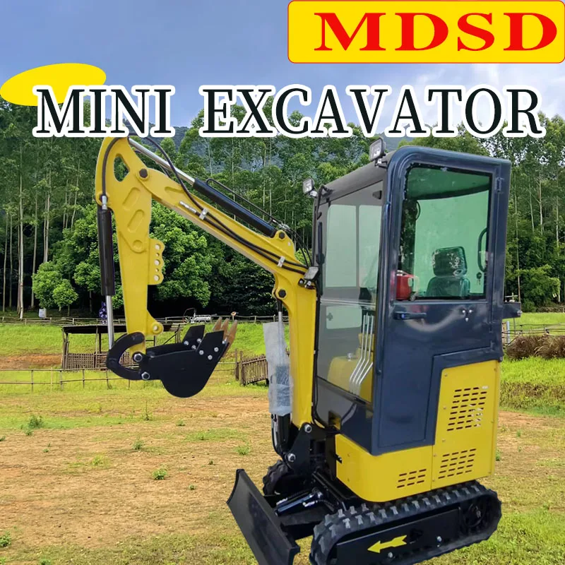 Micro excavators, multi-functional micro excavators for agricultural orchard engineering crushing, and small hooks for household
