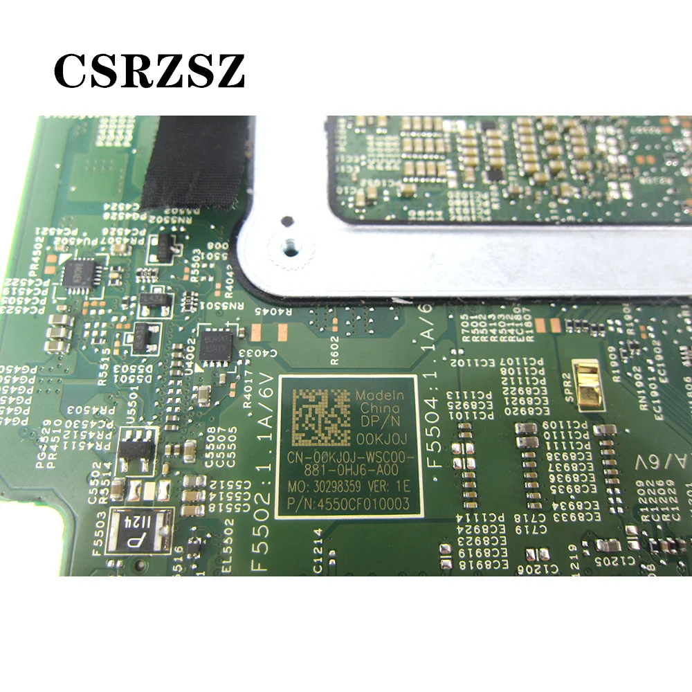 CSRZSZ CN-00KJ0J 00KJ0J 0KJ0J لأجهزة الكمبيوتر المحمول Dell inspiron 5379 5579 اللوحة الأم i5-8250u المعالج DDR4 اختبار جميع الوظائف 100%