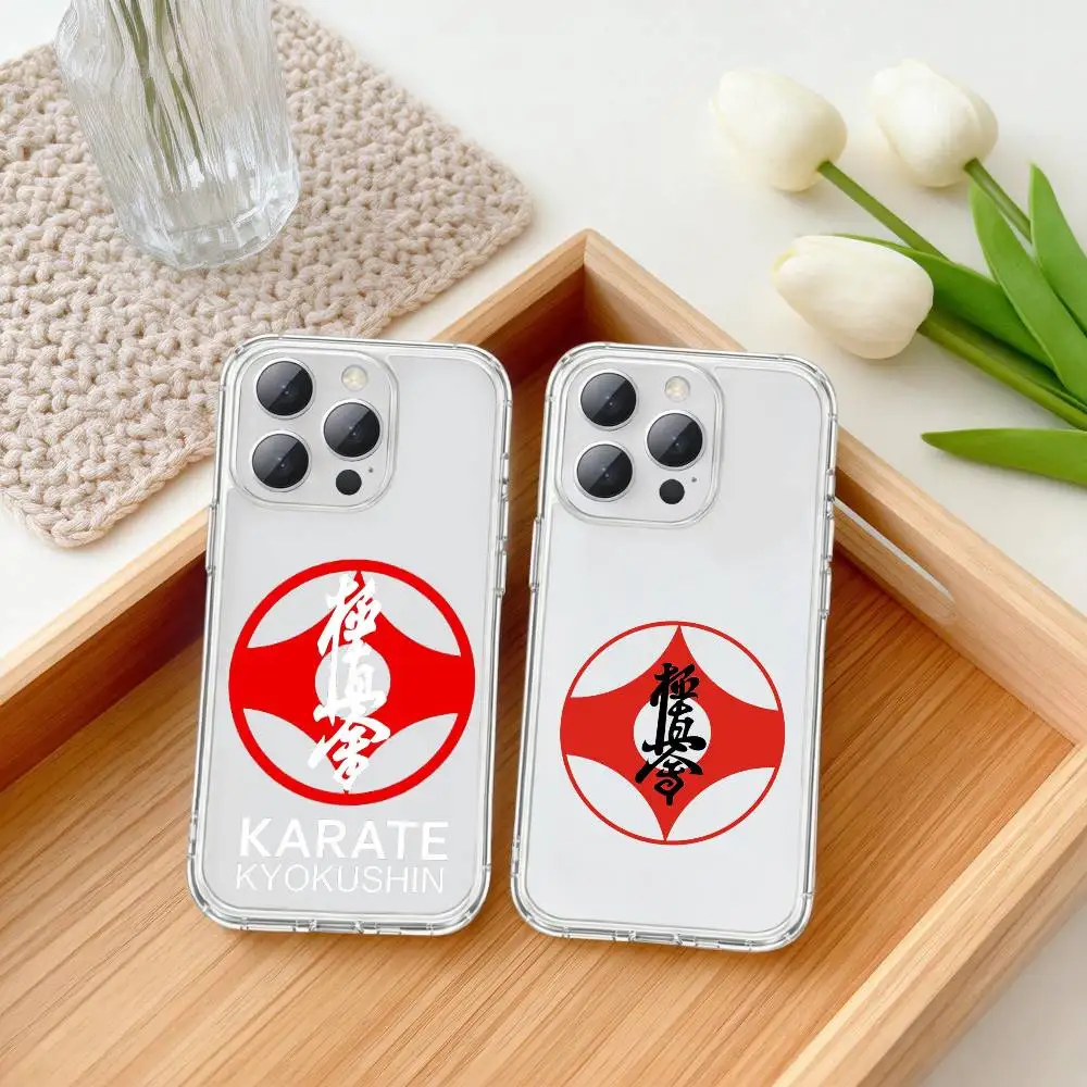 

k-Kyokushin k-Karate Symbol Phone Case For iPhone17p,16,15,14,13Pro Max,us,Soft Silicone Transparent Cover