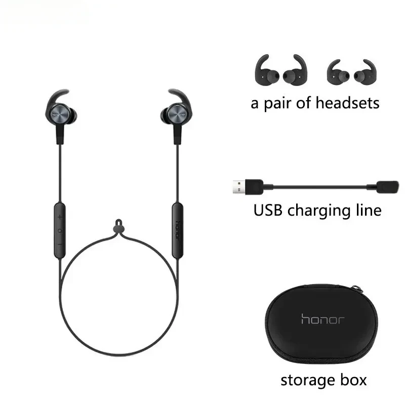 New Honor XSport AM61 Earphone Bluetooth Wireless Connection with Mic In-Ear Style Charge Easy Headset for Huawei IOS Android