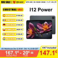 BMAX I12 Power Tablet (6 + 16)GB RAM 128GB ROM Android 15 11.4 Inch 90 Hz 2.4 K IPS MTK G99 WiFi 4G LTE