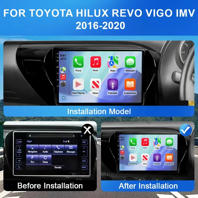Android 15 Auto Carplay For Toyota HILUX REVO VIGO IMV 2016 2017 2018 2019 2020 Car Radio Multimedia Player Stereo GPS Navigatio