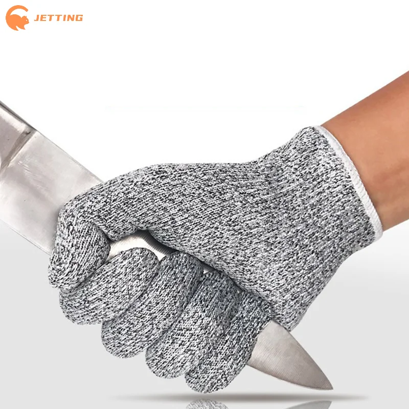 1 زوج متعدد الأغراض HPPE المستوى 5 قفازات أمان مضادة للقطع صناعة عالية القوة المطبخ البستنة المضادة للخدش أداة قطع الزجاج #5