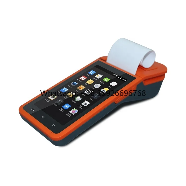 Android POS 4G Handheld Touch Screen with NFC Mobile POS Terminal Barcode Scanning and 58mm Printer in Stock