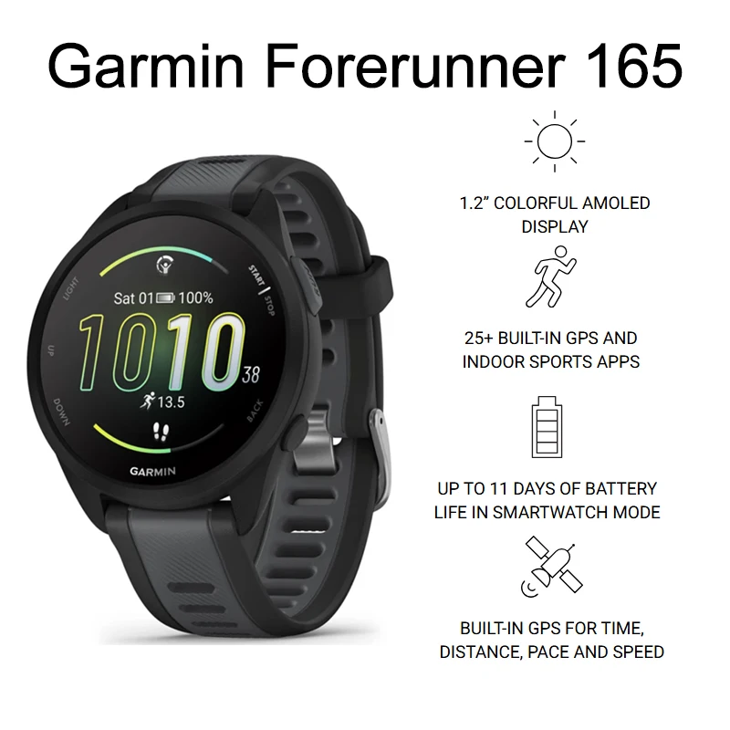 

Garmin Forerunner 165 Professional Running, Riding, Swimming, Triathlon Marathon Track and Field Training smartwatch