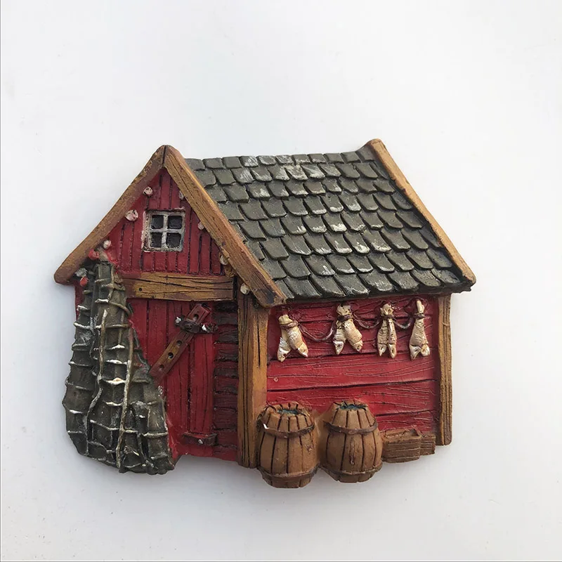 

Fridge magnet cabin design cute decorations resin refrigerator stickers handicrafts travel souvenirs message stickers