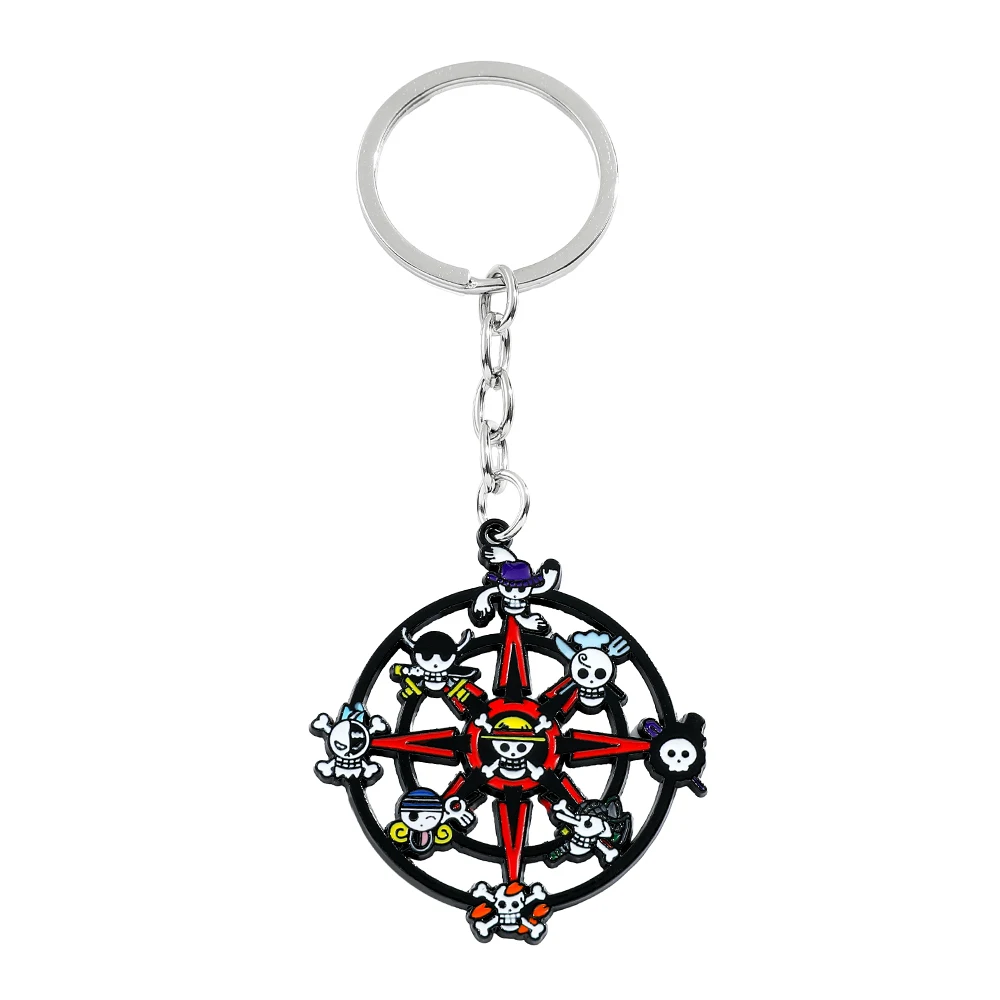 Llavero de Anime One Piece, Colgante de Barco Pirata y Calavera, Regalo para Amigos, Moda para Hombres y Mujeres, Accesorios para Mochilas