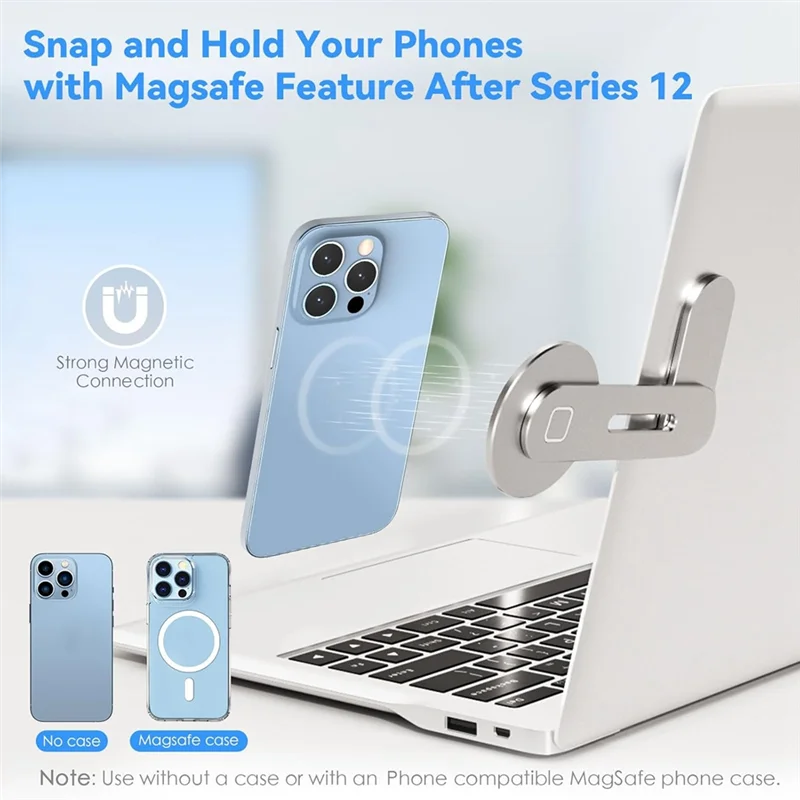 -ESTR 자기 전화 홀더 조정 가능한 전화 모니터 측면 홀더 휴대용 접이식 컴퓨터 확장 스탠드