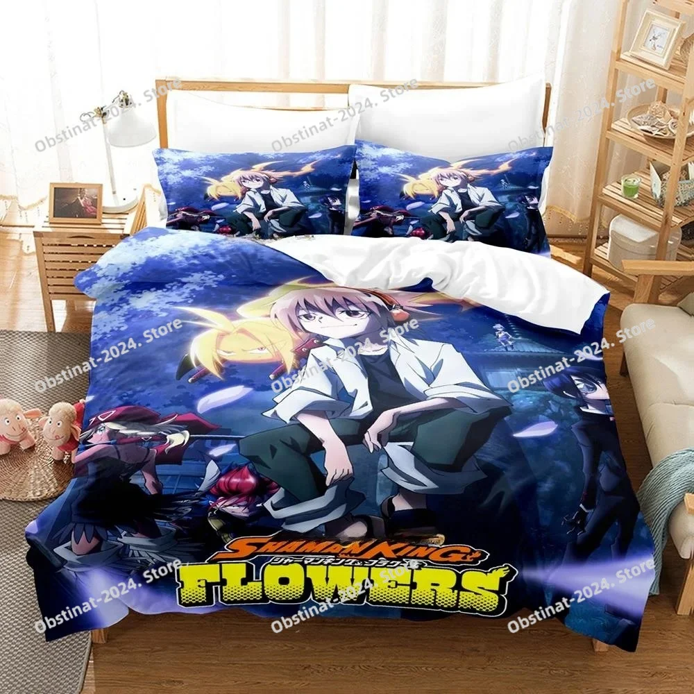 

Personality 3D Printing Shaman King Bedding Set Cartoon Anime three-piece Set Adult Kid Bedroom Duvet Cover Sets Home Textiles