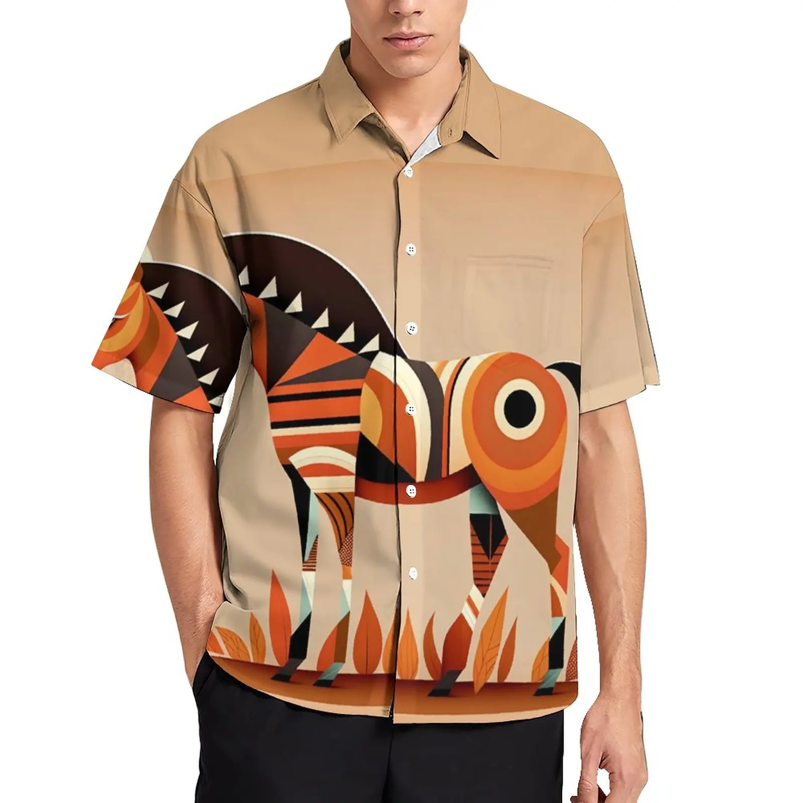 

Horse Casual Social Luxury Retro Sunset Animals Beach Short Sleeve Shirt Hawaiian Elegant Blouses Mens Pattern Big Size 3XL 4XL