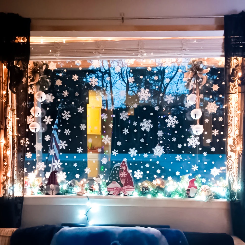 Weihnachten Schneeflocke Fenster Aufkleber Aufkleber Statische PVC Aufkleber Weiße Schneeflocke Glas Aufkleber Für Winter Party Weihnachten