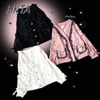 Lolita Original Sweater Jacket Women's 2025 Spring New Loose Mine Japanese Lace Ribbon Sweet Bow Knitted Cardigan Sweater Coat