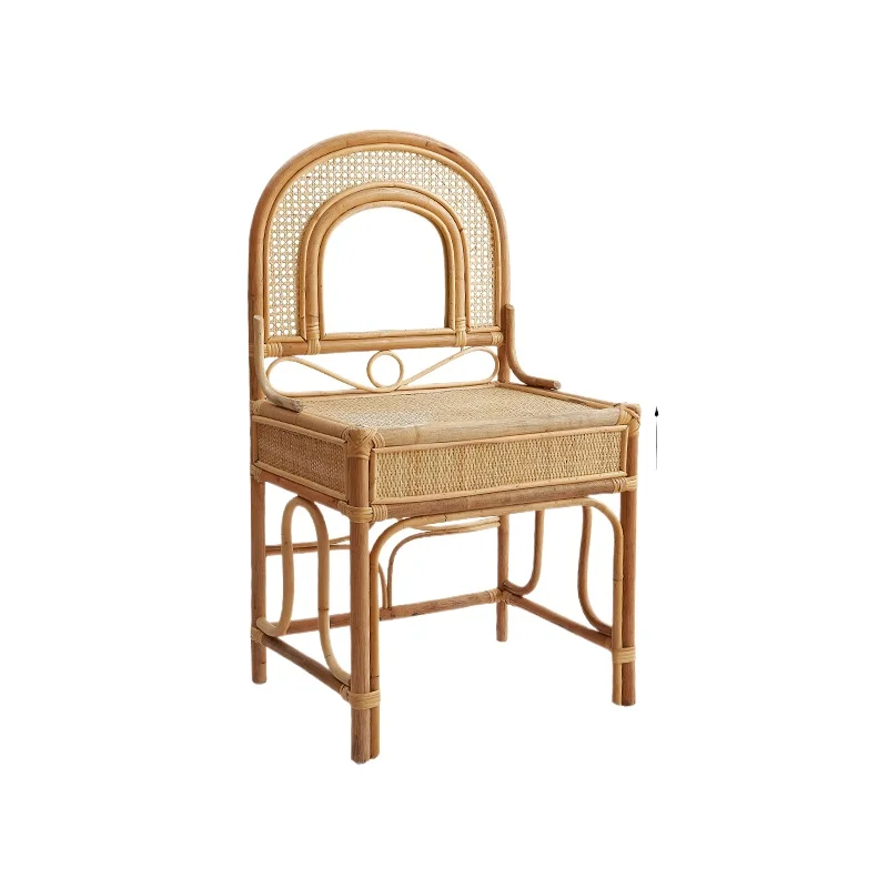 

Japanese-style natural cane children's room dressing table and chair combination dressing table