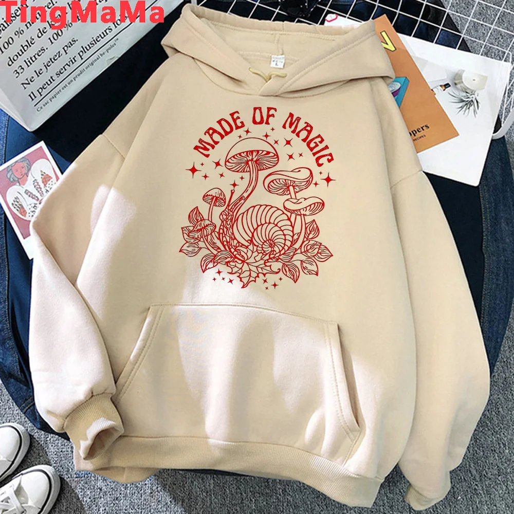 

mushroom hoodies women streetwear Fleece sweater Pullover female graphic sweater