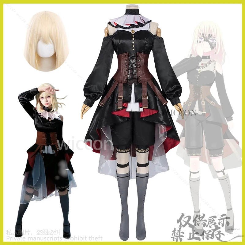 Ave Mujica Goth Anime BanG ¡Sueño! ¡¡¡Es MyGO!!!!! Disfraz de juego de Anime, vestido, pendiente, pantalones, peluca para niñas, disfraz de Halloween personalizado