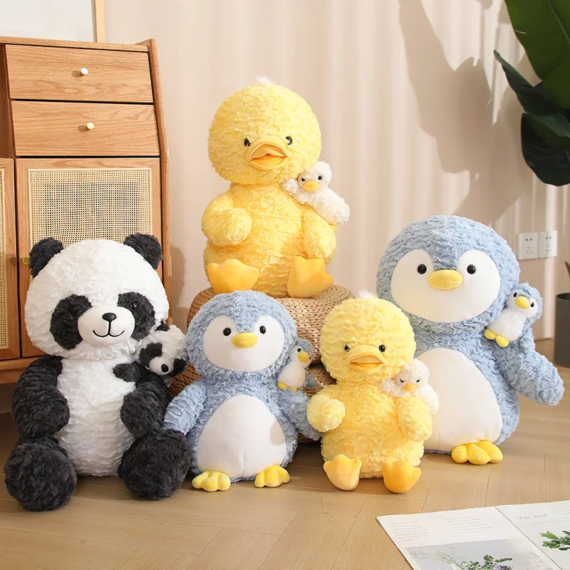 

30/50cm Kawaii Mother Son Series Panda Penguin Duck Plush Toy Sutuffed Animals Soft Doll Pillow for Girlfriend Gifts Home Decor