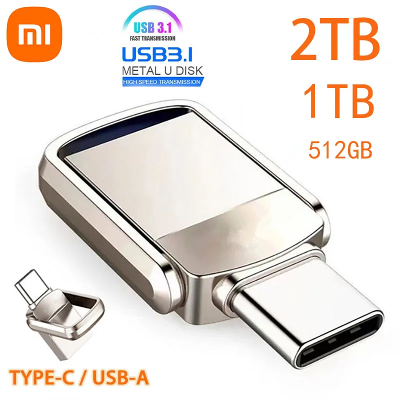 Xiaomi 2TB Metal Flash Drives USB 3.1 High Speed Pendrive 1TB 512GB 256GB Portable USB Drive Waterproof Memoria USB Flash Disk