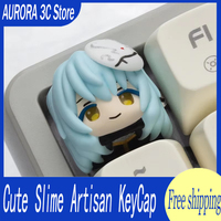 Cute Slime Artisan KeyCap For Mechanical Keyboard Accessories Custom Handmade Resin Keyboard Cap Rimuru Tempest Anime Key Cap