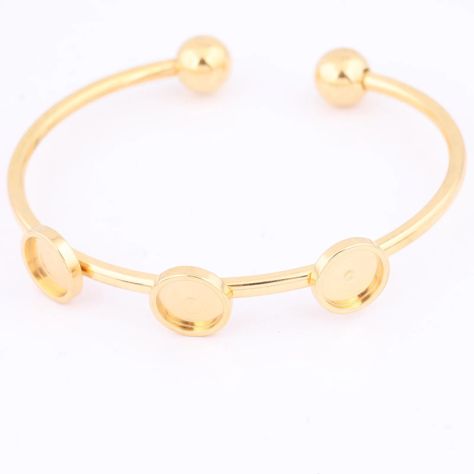 2pcs stainless steel bendable cuff bracelet base blanks fit 8mm cabochon bangle bezel setting trays diy jewelry making findings