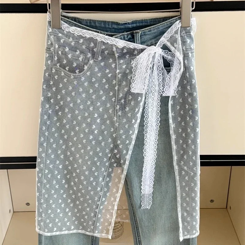 Nice Spring Summer Korean Version Ins Blogger Unique Lace Layered Gauze Skirt With Tie Up Spicy Girl Apron Ladies Skirts Y2k Gir