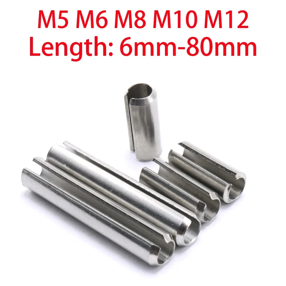 

6-80mm 304 Stainless Steel Spring Elastic Cylindrical Cotter Pins Dowel M5 M6 M8 M10 M12 Cotter Spring Locating Pin Spring Pin