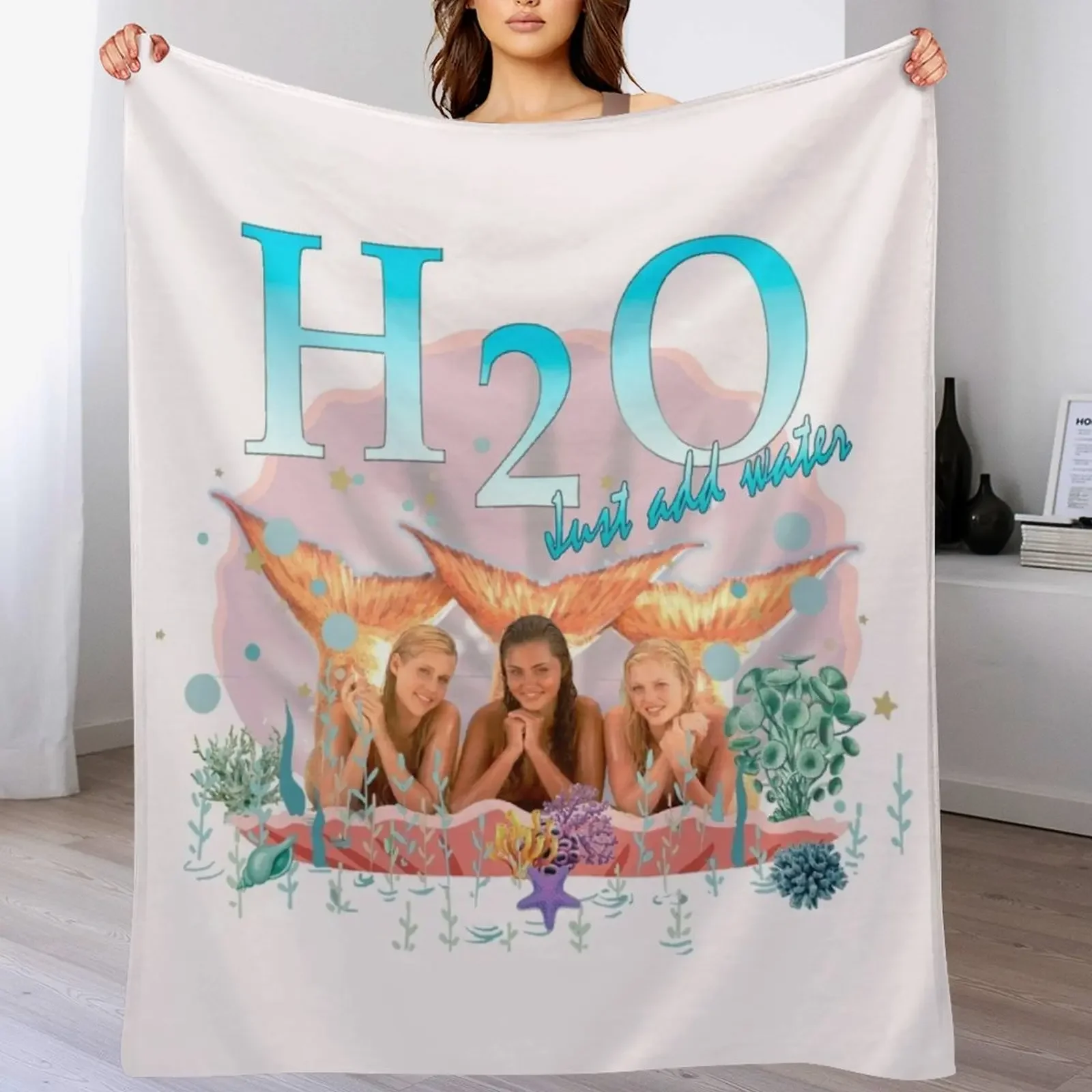 

H2O Throw Blanket Cozy Sofa Blanket for TV Watching Napping