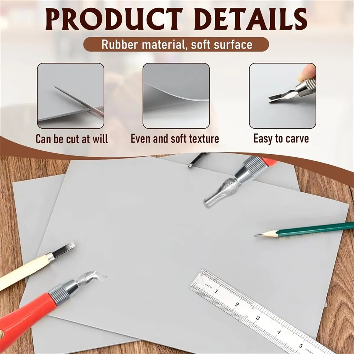 8pcs Linoleum Blocks for Printmaking,8