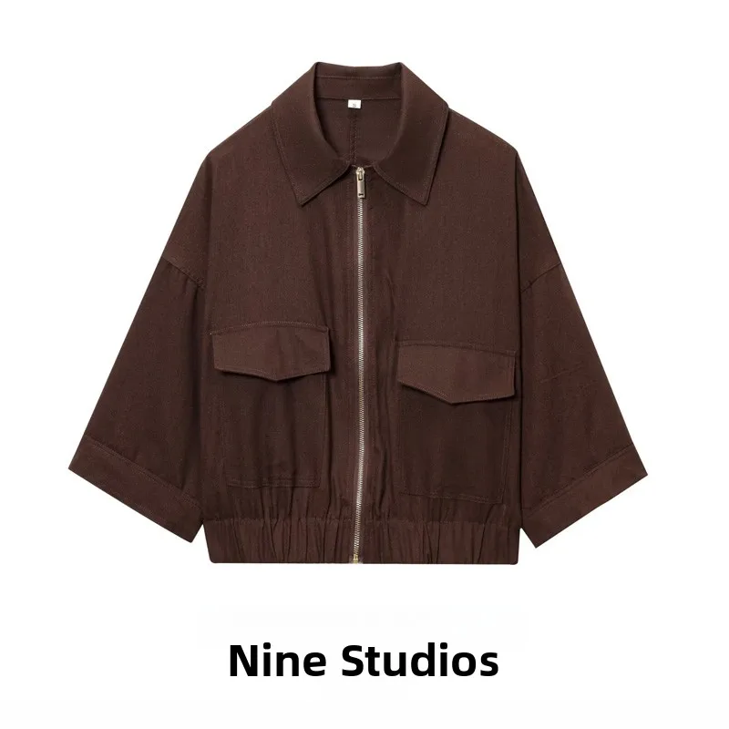 Chaqueta Informal Hoada para Mujer, Cuello con Cremallera, Abrigo de Lino Mixto, Moda Femenina, Color Puro, Manga Larga, La...