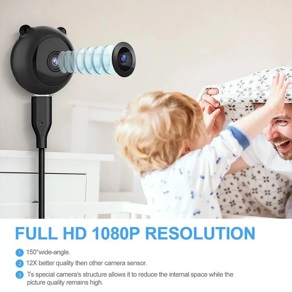 1080P HD Camera - Private Mode Wireless Infrared WiFi Smart Home Monitor
