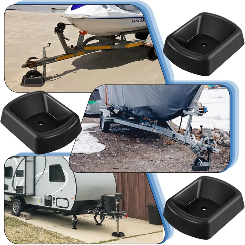 ABGR-Jack Wheel Chock Rubber Caster Trailer Dock 6 Inci Stabilizer Penghenti Roda Tunggal Transportasi untuk Kargo Trailer Perjalanan
