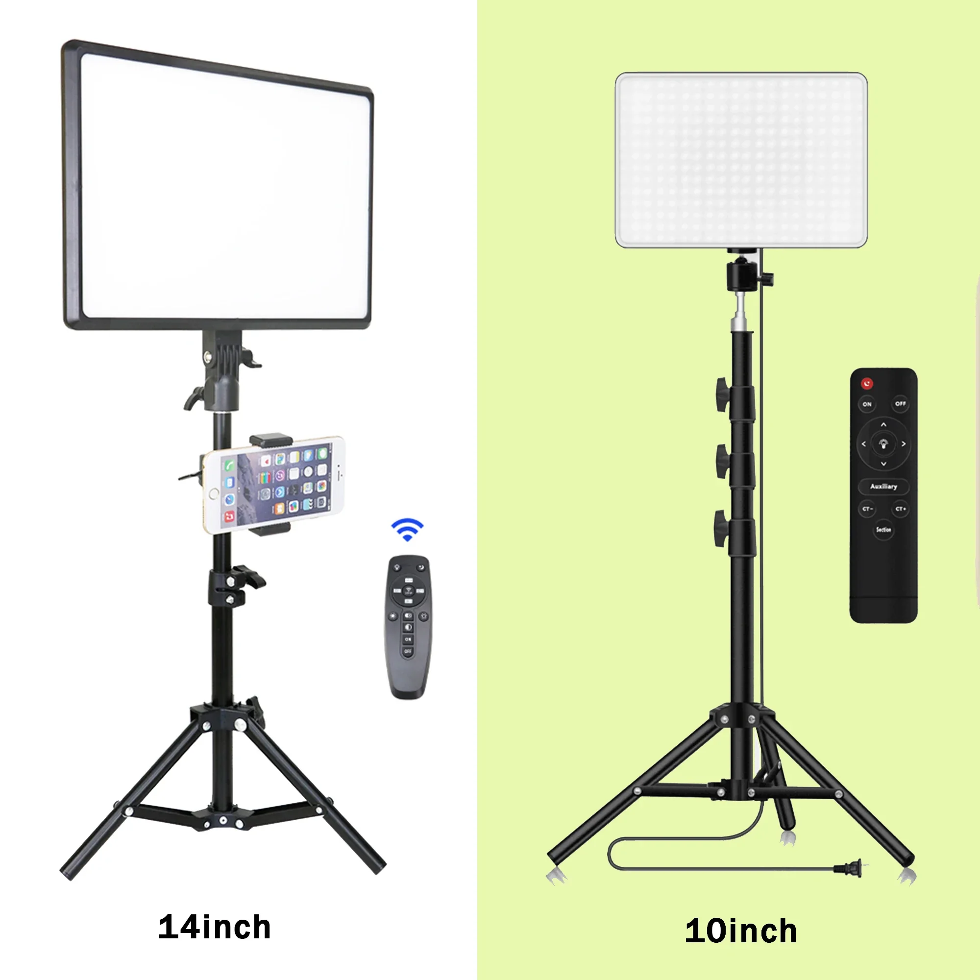 14inch 10inch LED Video Light Panel With Phone Clip Remote Control EU Plug 2700K-5700K Photography Studio Lighting For Youtube