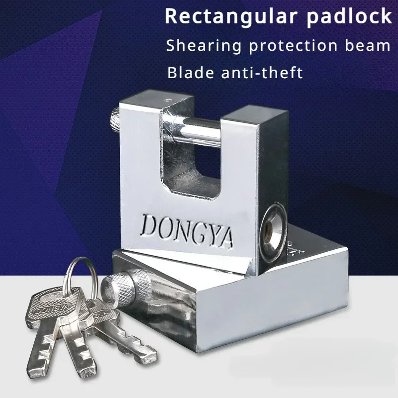 Padlock with Key, High Security 3 Keys Heavy Duty D-Shaped lock - Protect Garage Door, Containers, Gate and Warehouse