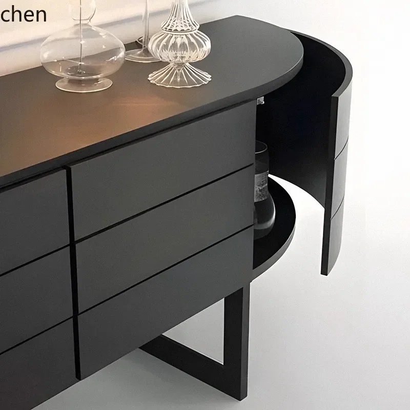 DSA  Solid Wood Entryway Cabinet Semi-Circular Hall Cabinet Simple Sideboard