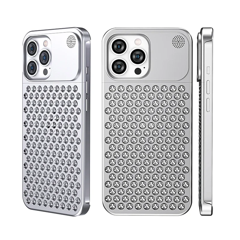 Cooling Aromatherapy Men's Armor Aluminum Metal Back Case For iPhone 12 13 14 15 Pro Max Plus Cover