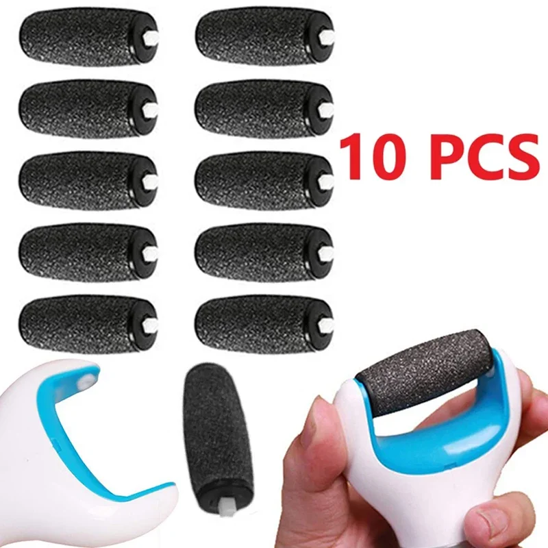 

10 шт., насадки для инструментов для ухода за ногами, сменные валики для удаления жесткой кожи, сменные валики для инструмента для ухода за ногами