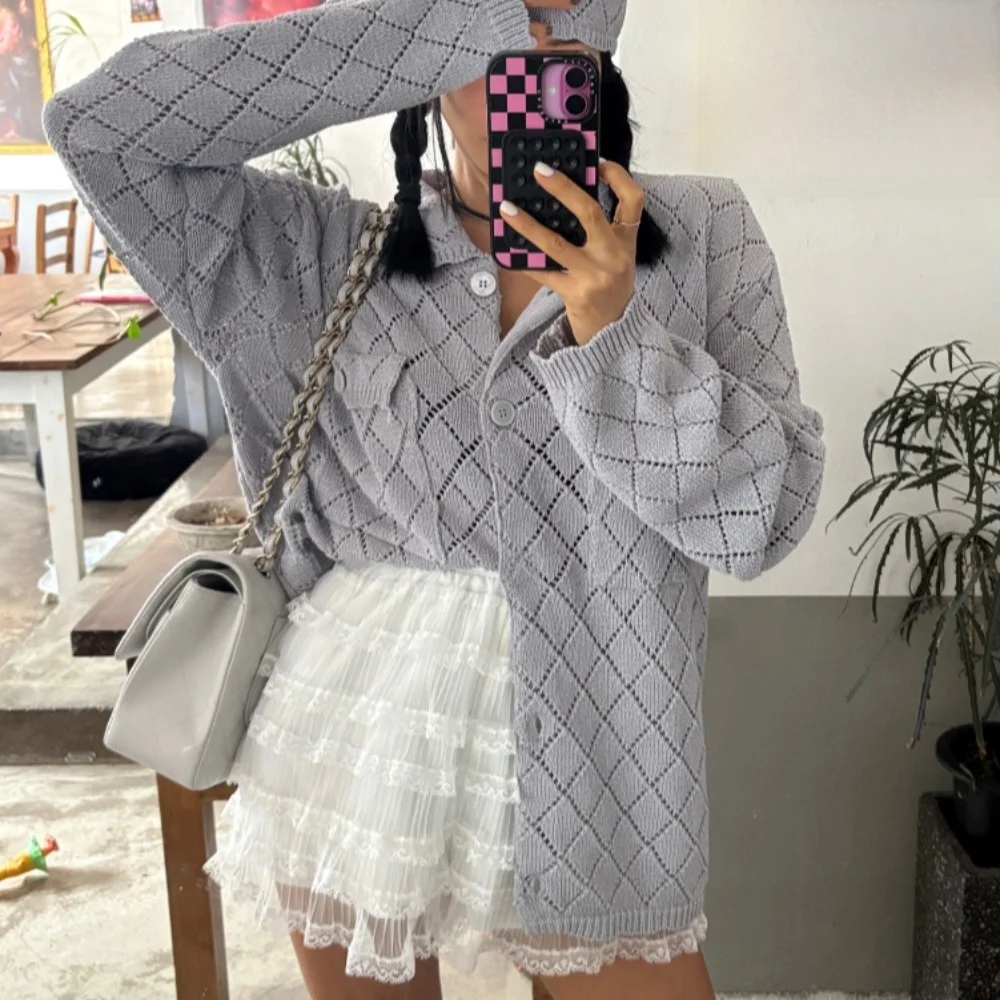 

Моющийся винтажный вязаный свитер со шляпой, ажурный дизайн, универсальная осенне-зимняя теплая одежда, шикарная Agel Sle