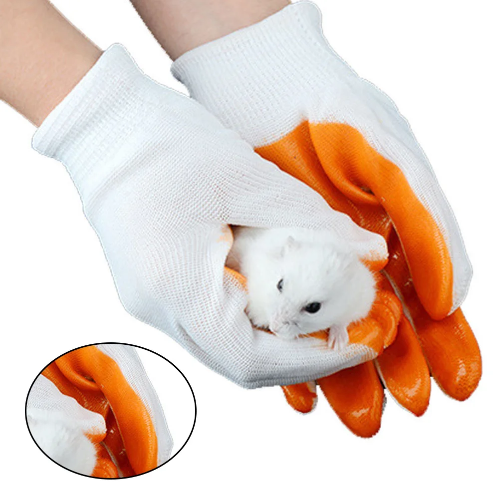 

1 Pair Anti-Bite Gloves Thickened Rubber Breathable For Hamster Squirrel Small Pet Cleaning Protection Animal Handling Gardening
