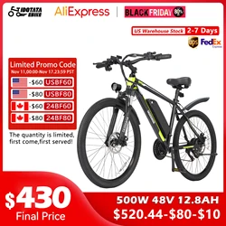 IDOTATA Electric Bicycle 48V 12.8AH Lithium Battery 500W Motor Adult Mountain Electric Bike 21Speed Cycling Bicycle 26INCH Ebike