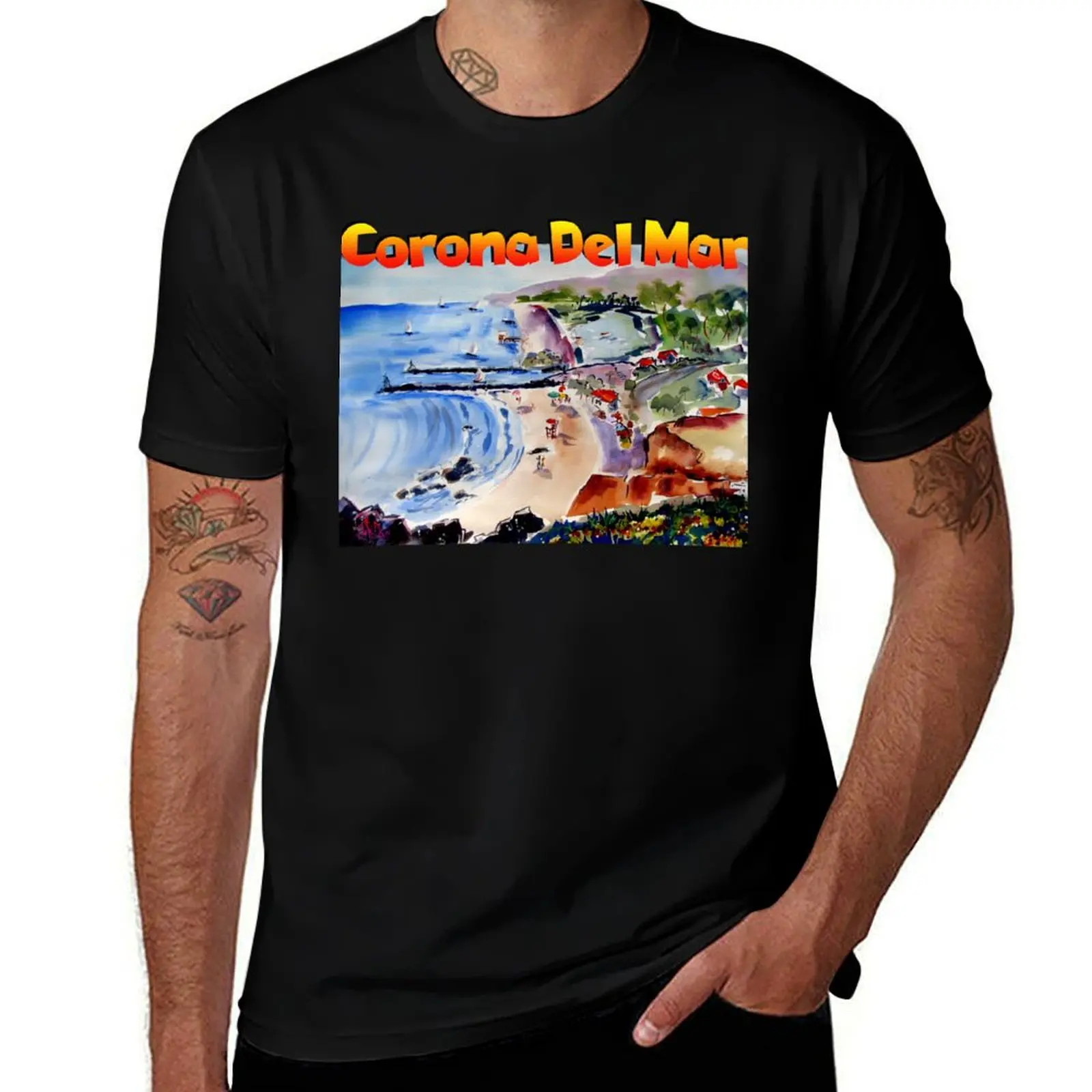 Corona Del Mar T-Shirt Plus Size Basic Cotton T-Shirt