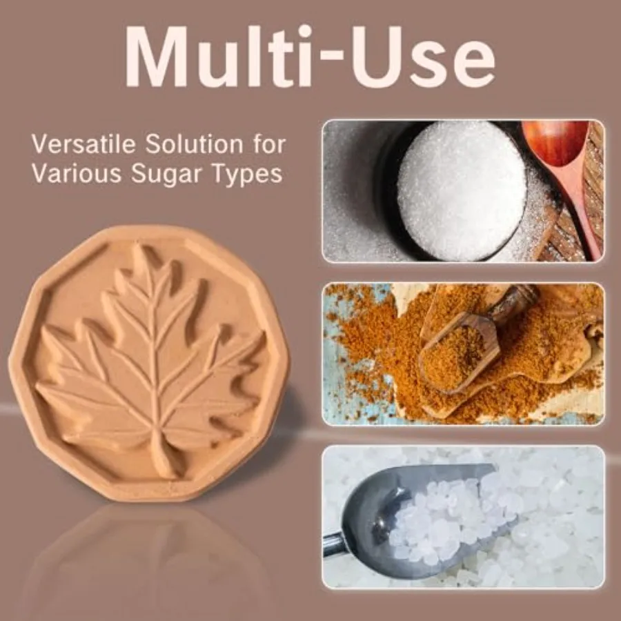 2 قطعة توفير السكر البني مع ورقة حاوية السكر البني أقراص عزر للتحكم الطويل في الرطوبة أثناء التخزين متعدد الاستخدام fo