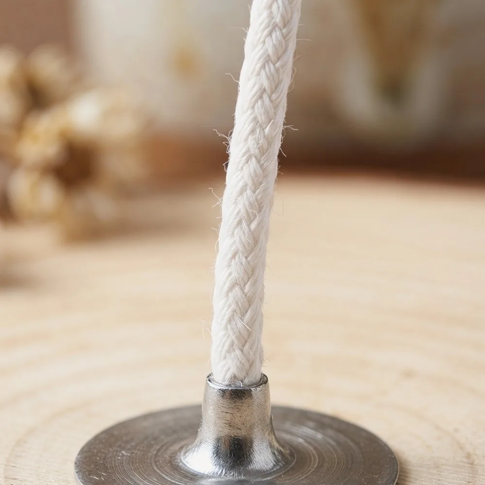 100pcs Non-Smoke 100% Cotton Candle Wicks Soy Wax Coated With Clips Candle Making Accessory Stable Burning Braided Wick DIY