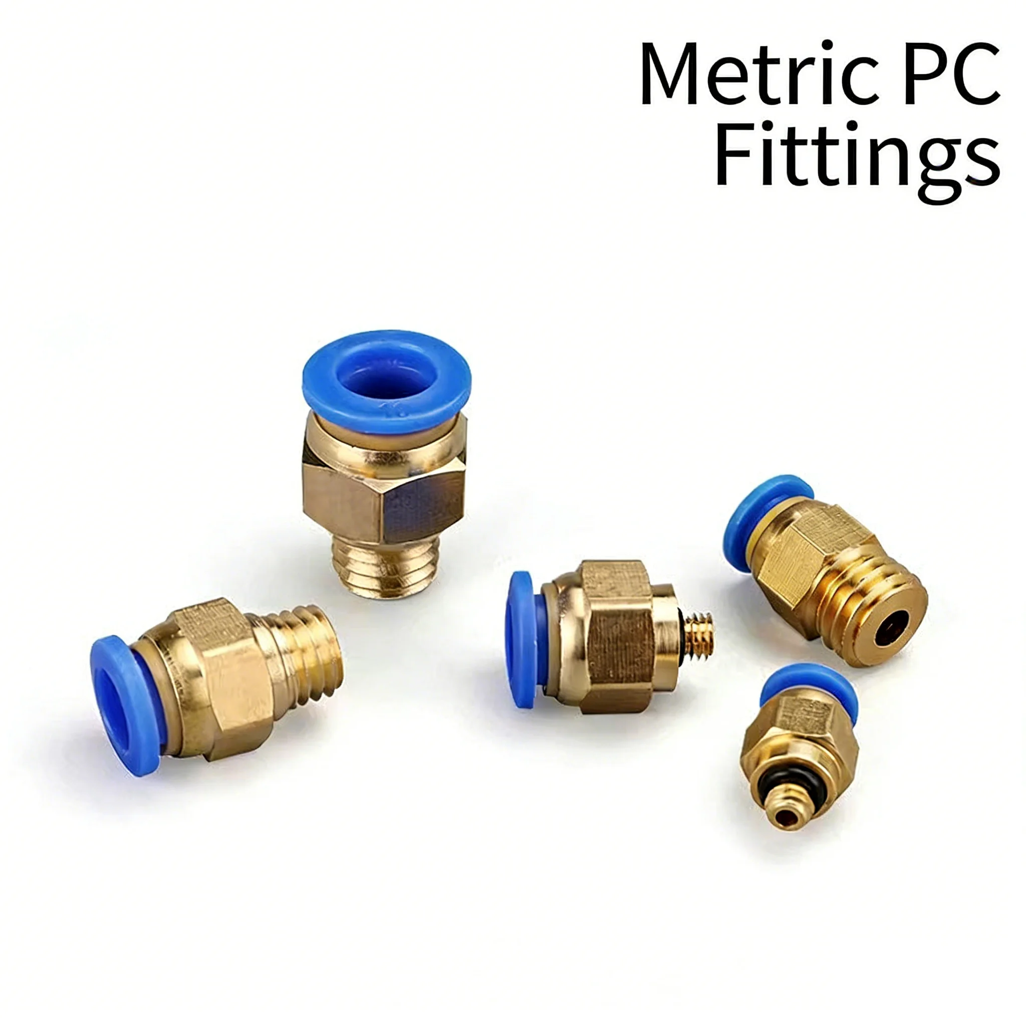 50/100PCS PC4/6-M5PC8-M6/M8/M10M12 Pneumatic Quick Insertion Trachea Quick Connector Metric Thread Straight Through